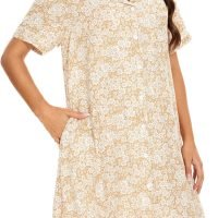 Cotton House Dress Women's Classic Nightgown Short Sleeve Housecoat Button-Up Front Duster Robe…