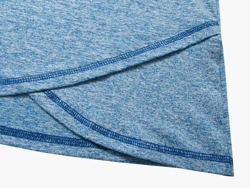 Woman Raglan Sleeve Round Neck Irregular Hem Yoga Workout Shirt Sizes M-3XL