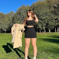 Women's 2 Piece Outfits Short Sleeve Tops and Mini Skirts Club Suit Sets