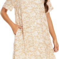 Cotton House Dress Women's Classic Nightgown Short Sleeve Housecoat Button-Up Front Duster Robe…