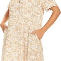 Cotton House Dress Women's Classic Nightgown Short Sleeve Housecoat Button-Up Front Duster Robe…