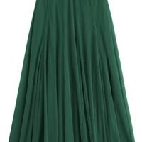 Women's Tulle Skirt Elastic High Waist Layered Pleated Mesh Flowy A-line Midi Skirt