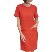 Women's Fringe Detail Hopsack Fabric Dress