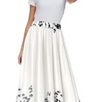 Women Floral Long Skirts Chiffon Summer Beach High Waisted Maxi Skirts