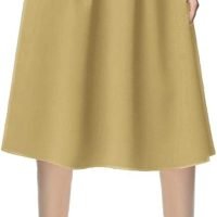 Women's Flared A line Pocket Skirt High Waist Pleated Midi Skirt