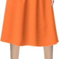 Women's Flared A line Pocket Skirt High Waist Pleated Midi Skirt