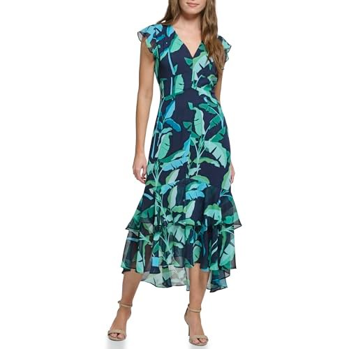 Women'sFloral Chiffon High Low Dress