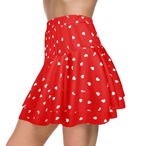 Stretchy Flared Ruffle Layered Mini Skater Skirts for Women