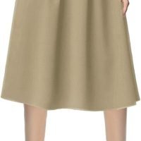 Women's Flared A line Pocket Skirt High Waist Pleated Midi Skirt