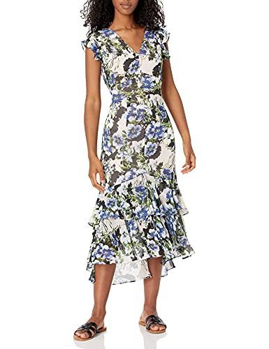 Women'sFloral Chiffon High Low Dress