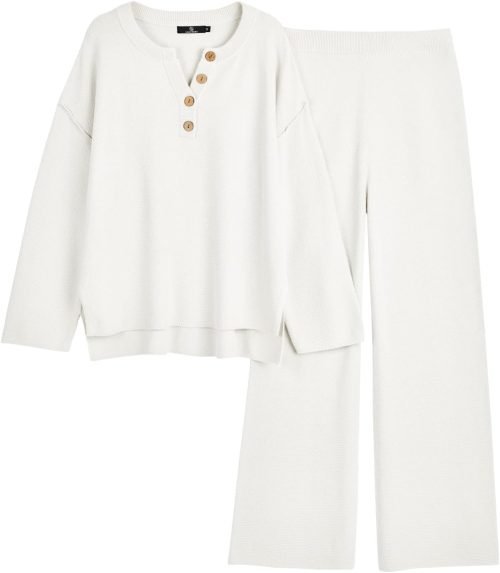 51Axyb9aTnL._AC_SL1500 Trendy 2 Piece Outfits Oversized Slouchy 2022 Winter Matching Lounge Sets Cozy Knit Loungewear Sweater Sets