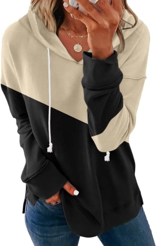 Women Casual Hoodie Long Sleeves Fashion Pullover Sweatshirts Loose Fit Tunic Winter Tops Comy Shirts