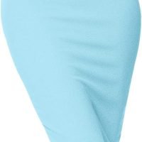 Women's Elastic Waist Stretch Bodycon Midi Pencil Skirt