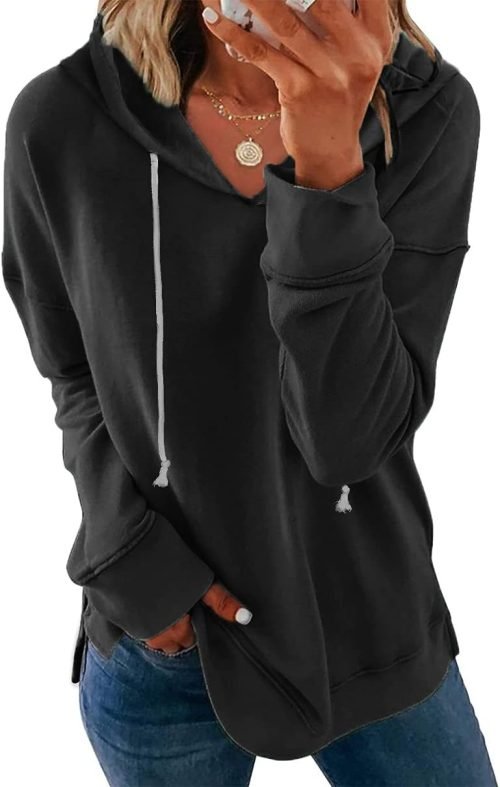 Women Casual Hoodie Long Sleeves Fashion Pullover Sweatshirts Loose Fit Tunic Winter Tops Comy Shirts