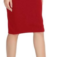Women's Elastic Waist Stretch Bodycon Midi Pencil Skirt