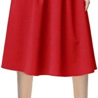 Women's Flared A line Pocket Skirt High Waist Pleated Midi Skirt