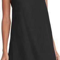 Women's Linen Sleeveless Shift Dress with Pockets Crew Neck Casual Tank Dress