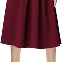 Women's Flared A line Pocket Skirt High Waist Pleated Midi Skirt