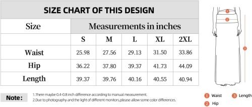 Women's Stylish Spandex Comfy Fold-Over Flare Long Maxi Skirt, 17, X-Large