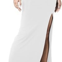 Women's Vintage High Waist Bodycon Split Maxi Skirt