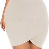 Women High Waisted Above The Knee Stretch Bodycon Slim Mini Pencil Skirt