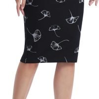 Women's Elastic Waist Stretch Bodycon Midi Pencil Skirt