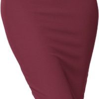 Women's Elastic Waist Stretch Bodycon Midi Pencil Skirt