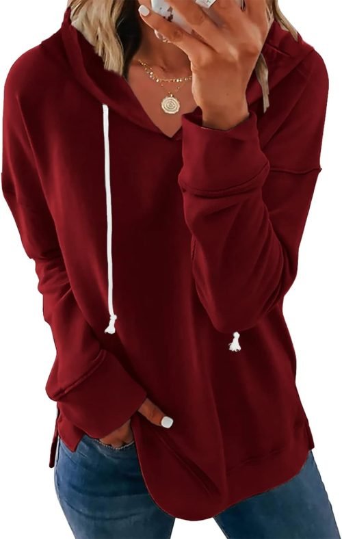 Women Casual Hoodie Long Sleeves Fashion Pullover Sweatshirts Loose Fit Tunic Winter Tops Comy Shirts