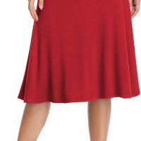 Women's Ruched Waist Stretchy Flared Yoga Skirt High Waist Midi Skirt for Women