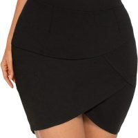 Women High Waisted Above The Knee Stretch Bodycon Slim Mini Pencil Skirt