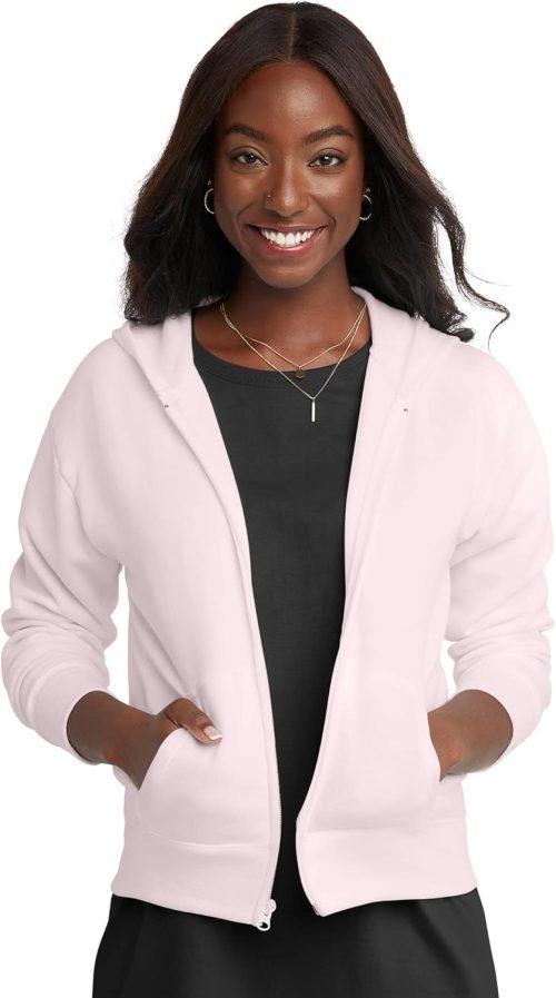 Women's Full-Zip Fleece Hoodie, Zip-Up Hooded Sweatshirt For Women