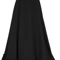 Women Plus Size Maxi Skirt Vintage High Waist Long Skirt with Pockets