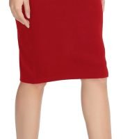 Women's Elastic Waist Stretch Bodycon Midi Pencil Skirt