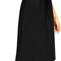 Womens Hide Belly Mid Length Work Casual Dress with Pockets