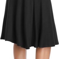 Women's Ruched Waist Stretchy Flared Yoga Skirt High Waist Midi Skirt for Women