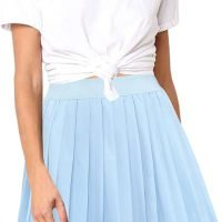 Women Short Uniform High Waist Pleated Skater Tennis Skirt with Shorts