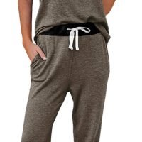 Lounge Sets For Women Two Piece Outfits Loungewear Short Sleeve Crewneck Jogger Pajama Set and Sweatpants Tracksuit