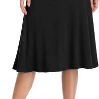 Women's Ruched Waist Stretchy Flared Yoga Skirt High Waist Midi Skirt for Women