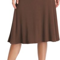 Women's Ruched Waist Stretchy Flared Yoga Skirt High Waist Midi Skirt for Women