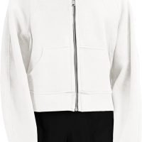 61UeschnaSL._AC_SL1500 Womens Zip Up Sweatshirts Fleece Lined Collar Crop Hoodie Casual Cotton Long Sleeve Tops with Thumb Hole