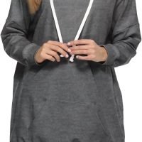 Womens Oversized Hoodie Extra Long Hooded Tunic Sweatshirt with Pockets