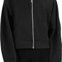 61_9IrYbR0L._AC_SL1500 Womens Zip Up Sweatshirts Fleece Lined Collar Crop Hoodie Casual Cotton Long Sleeve Tops with Thumb Hole
