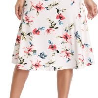 Women's Ruched Waist Stretchy Flared Yoga Skirt High Waist Midi Skirt for Women
