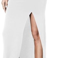 Women's Vintage High Waist Bodycon Split Maxi Skirt