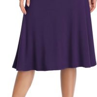 Women's Ruched Waist Stretchy Flared Yoga Skirt High Waist Midi Skirt for Women