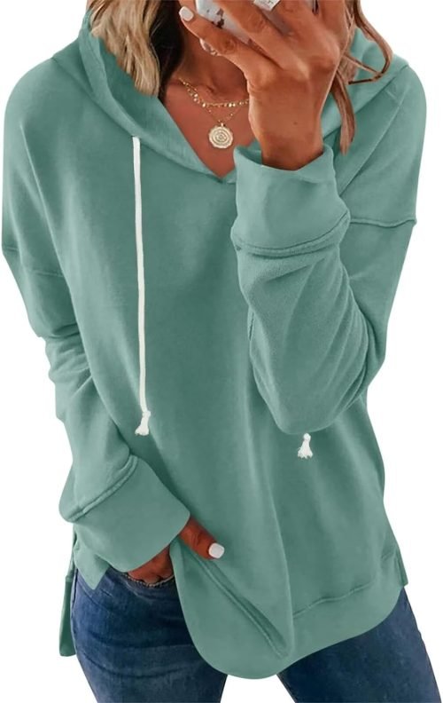 Women Casual Hoodie Long Sleeves Fashion Pullover Sweatshirts Loose Fit Tunic Winter Tops Comy Shirts