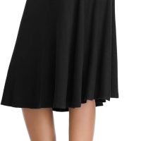 Women's Ruched Waist Stretchy Flared Yoga Skirt High Waist Midi Skirt for Women