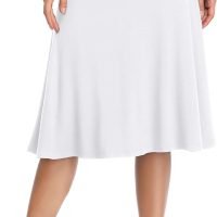 Women's Ruched Waist Stretchy Flared Yoga Skirt High Waist Midi Skirt for Women