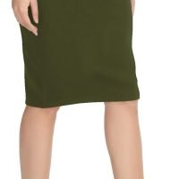 Women's Elastic Waist Stretch Bodycon Midi Pencil Skirt