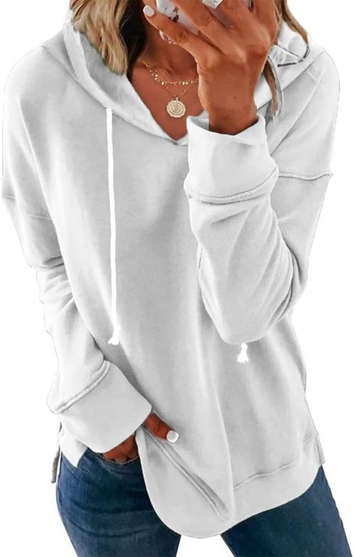 Women Casual Hoodie Long Sleeves Fashion Pullover Sweatshirts Loose Fit Tunic Winter Tops Comy Shirts